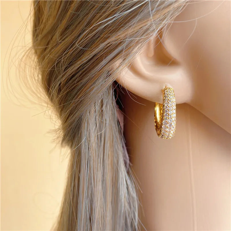 Boucles D’oreilles Créoles Brillantes Luxe