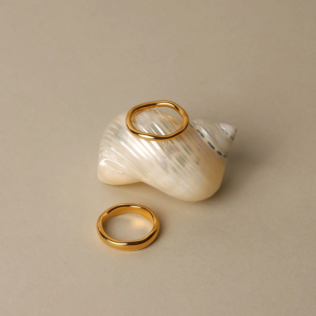 Duo de Bagues Gémeaux Étanches en Or 18k