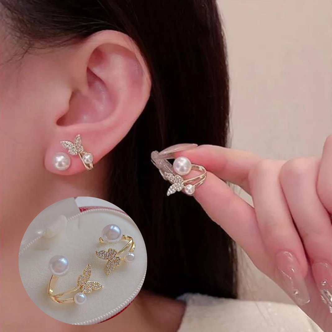 Boucles d’oreilles Papillon avec Perle