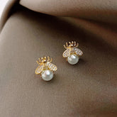 Boucles d’Oreilles Abeille Serties de Zirconium