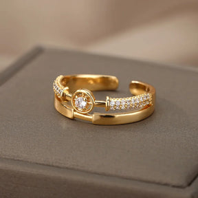 Bague Ibiza Ajustable Sertie de Zirconium