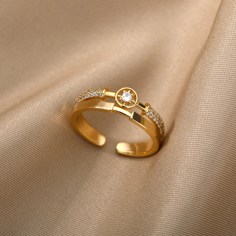 Bague Ibiza Ajustable Sertie de Zirconium