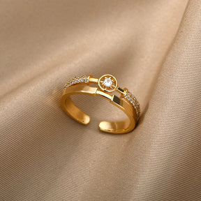 Bague Ibiza Ajustable Sertie de Zirconium
