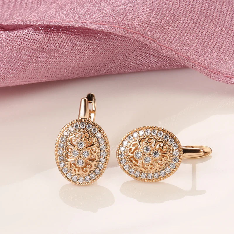 Boucles d’Oreilles Vintage Serties de Zirconium