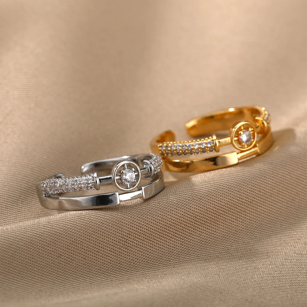 Bague Ibiza Ajustable Sertie de Zirconium