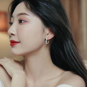 Boucles d’Oreilles Créoles Nacrées avec Zirconium
