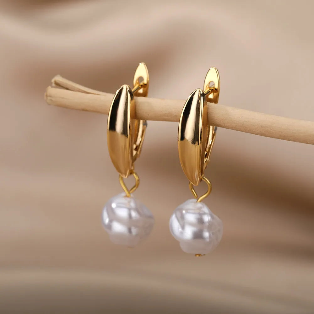 Boucles d’Oreilles Perle Vintage