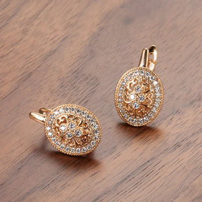 Boucles d’Oreilles Vintage Serties de Zirconium