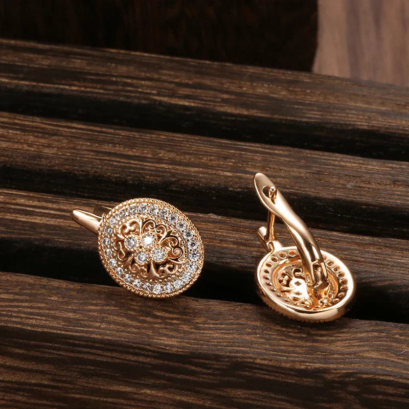 Boucles d’Oreilles Vintage Serties de Zirconium