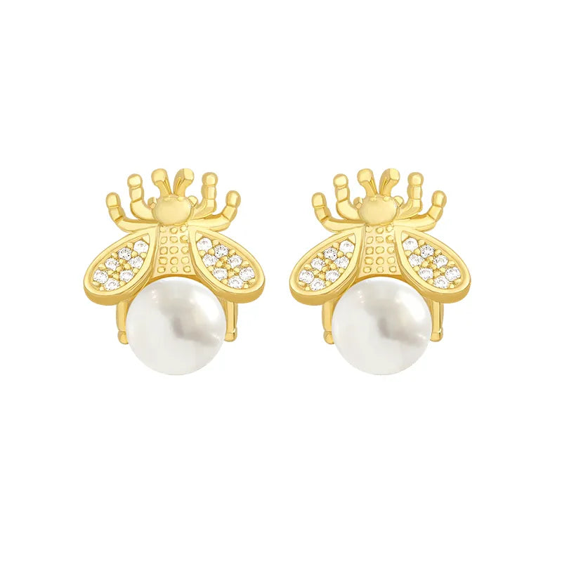 Boucles d’Oreilles Abeille Serties de Zirconium