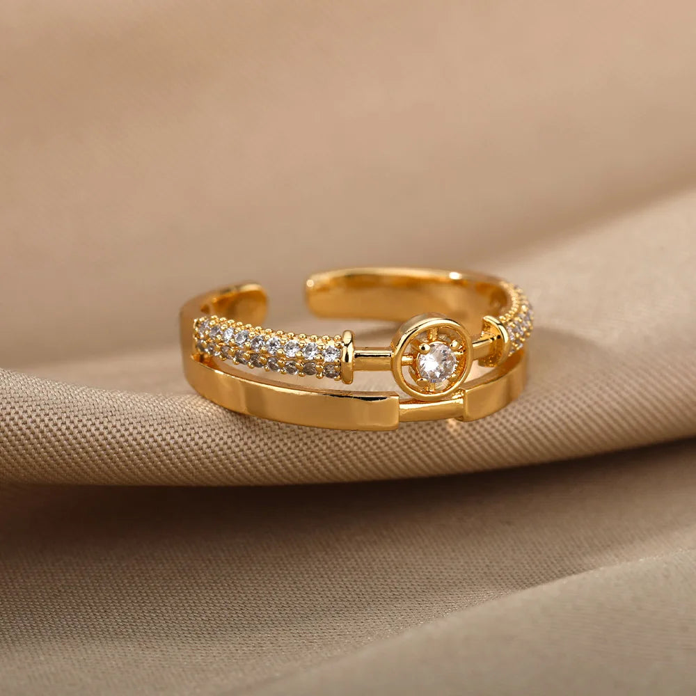 Bague Ibiza Ajustable Sertie de Zirconium