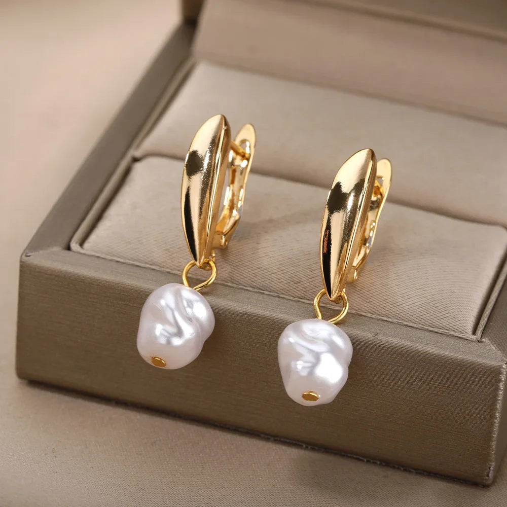 Boucles d’Oreilles Perle Vintage