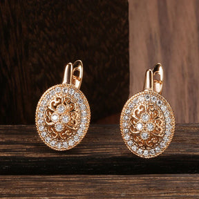 Boucles d’Oreilles Vintage Serties de Zirconium