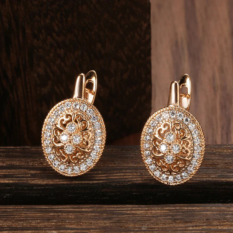 Boucles d’Oreilles Vintage Serties de Zirconium