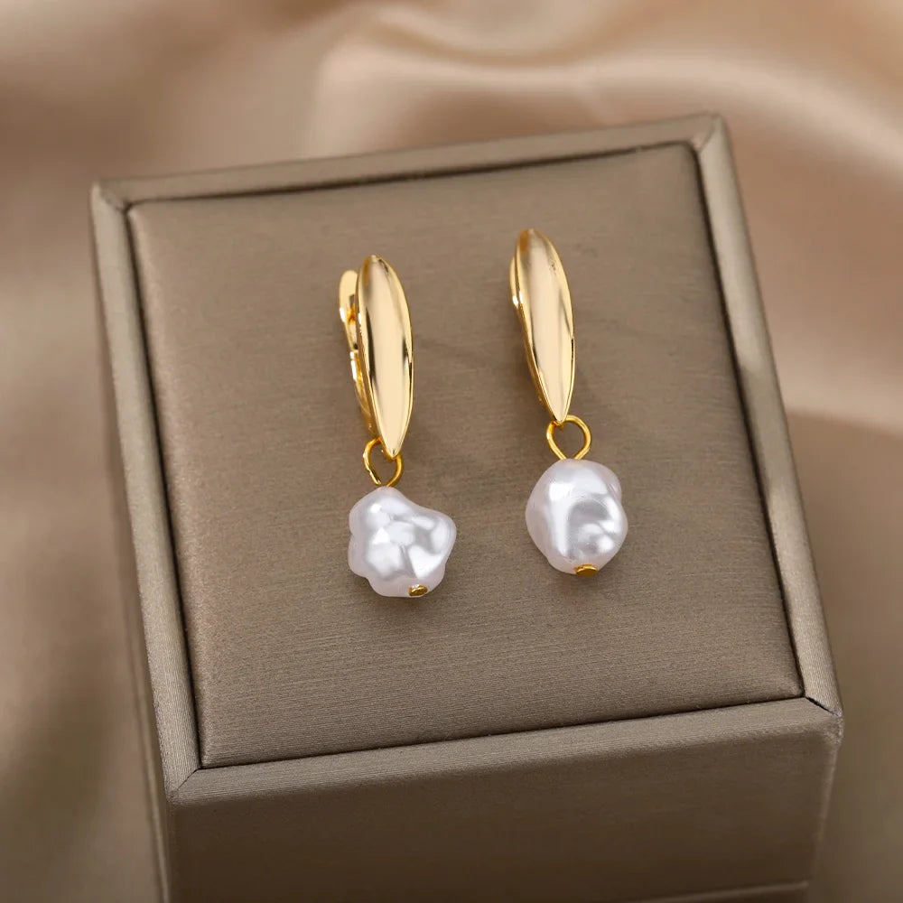 Boucles d’Oreilles Perle Vintage