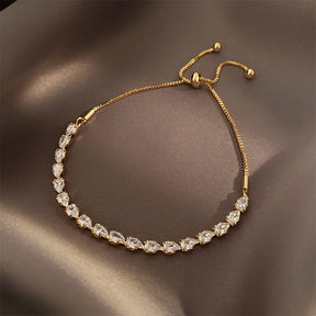 Bracelet Doré Sertie de Zirconium