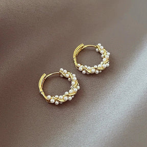 Boucle D’oreille Créole Nacrée en Or 18 Carats