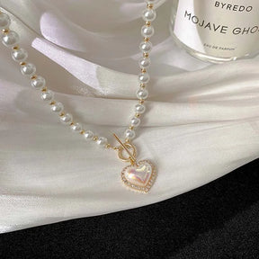 Collier Perles Cœur Rayonnant