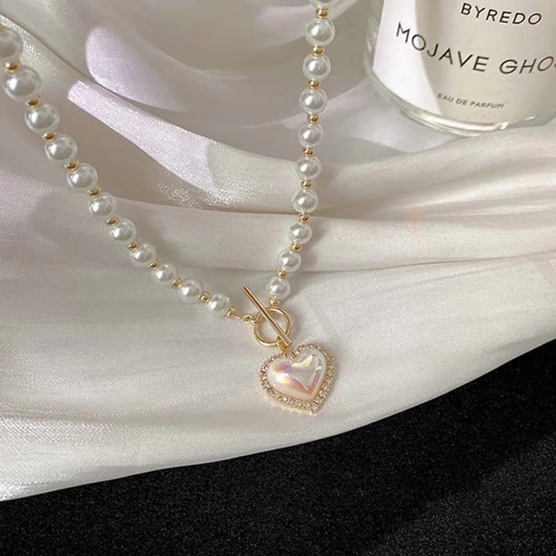 Collier Perles Cœur Rayonnant