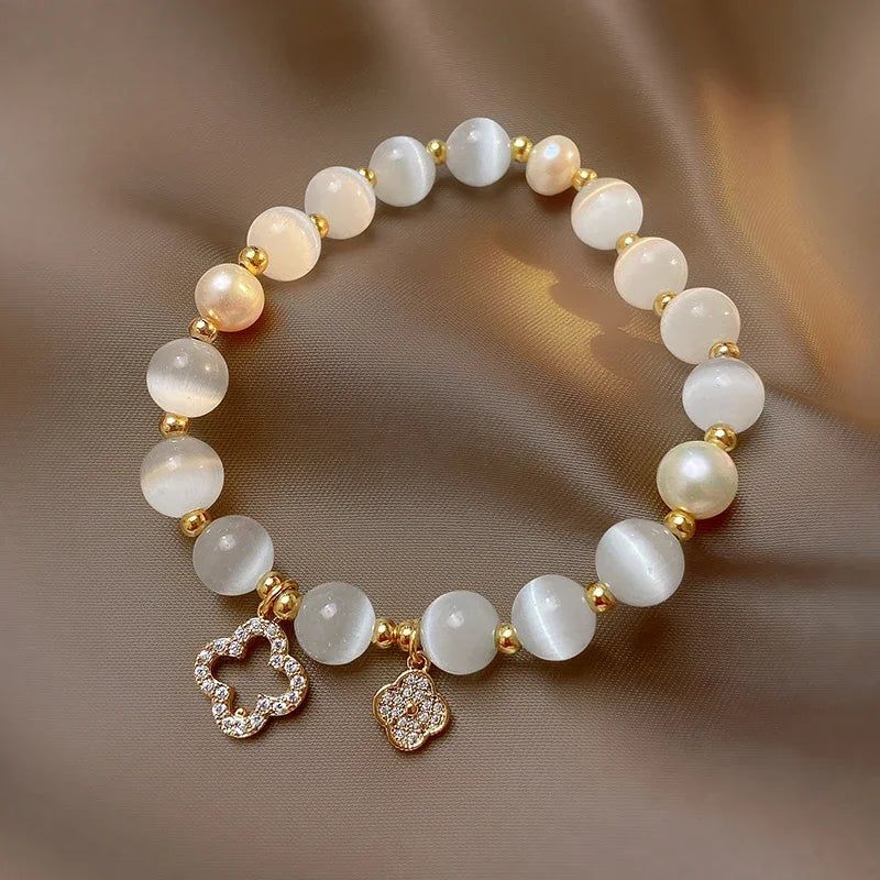 Bracelet Perles Incrustées de Zirconium
