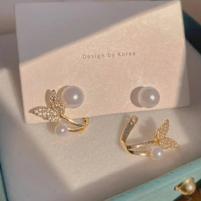 Boucles d’oreilles Papillon avec Perle
