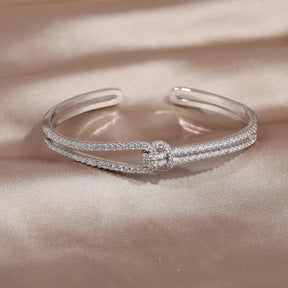 Bracelet Entrelacé Sertie de Zircon