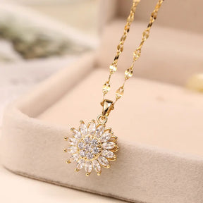 Collier Tournesol du Matin 18K