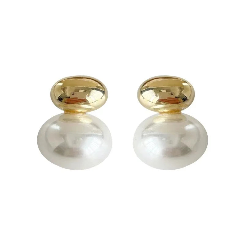 Boucles d’Oreilles Dorées avec Perle Ibiza
