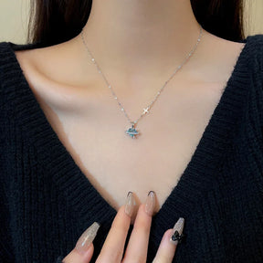 Collier Argent Cœur Rayonnant