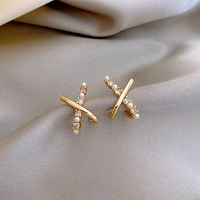 Boucles d’Oreilles Doubles Serties de Zirconium