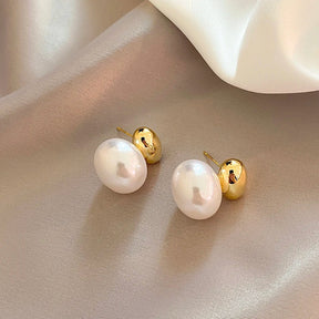 Boucles d’Oreilles Dorées avec Perle Ibiza
