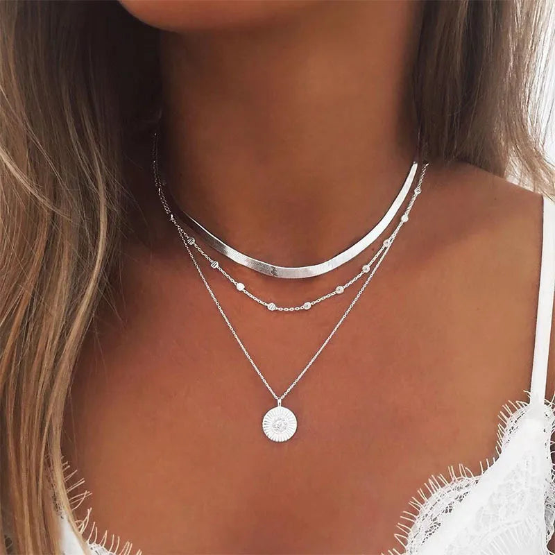 Collier Triple Luxy avec Zirconium