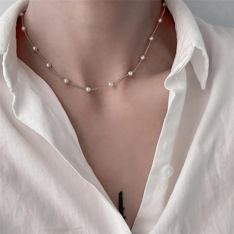 Collier Ras-du-cou avec Perles