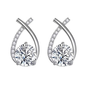 Boucles d’Oreilles Goutte Serties de Zirconium