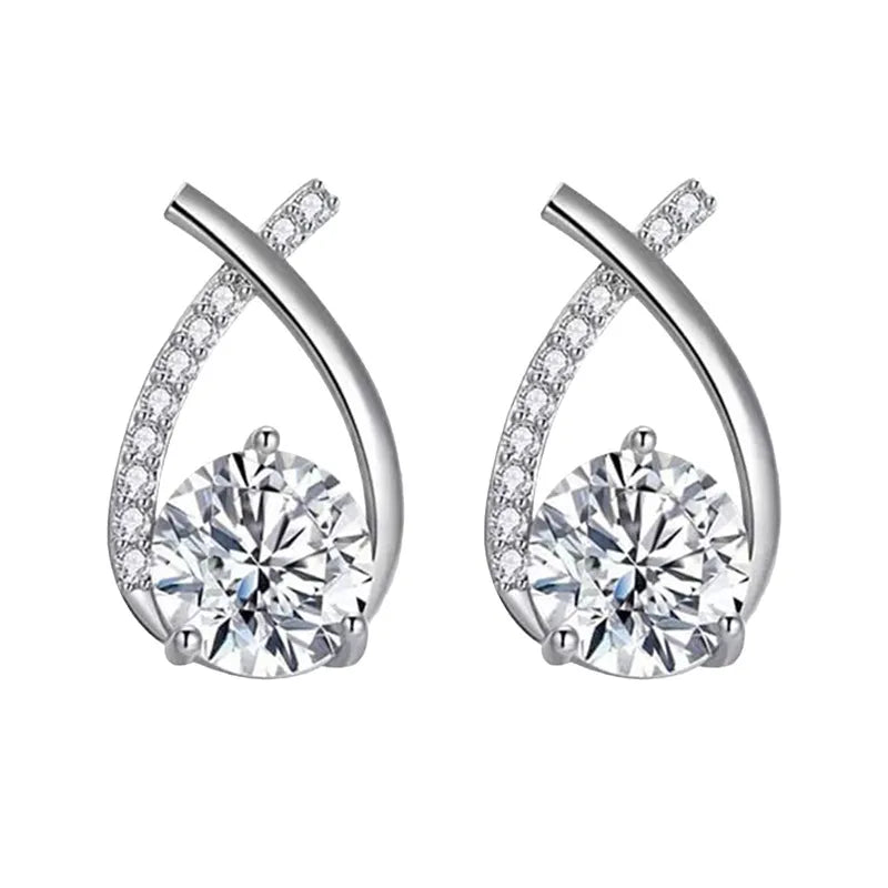 Boucles d’Oreilles Goutte Serties de Zirconium