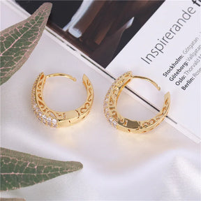 Boucles D’oreilles Créoles Brillantes Luxe