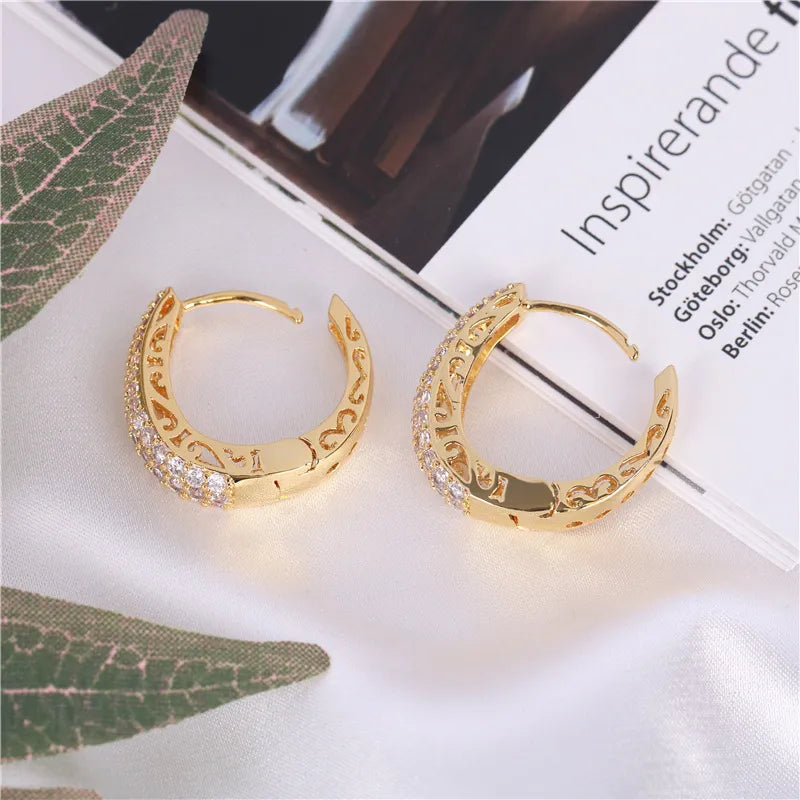 Boucles D’oreilles Créoles Brillantes Luxe