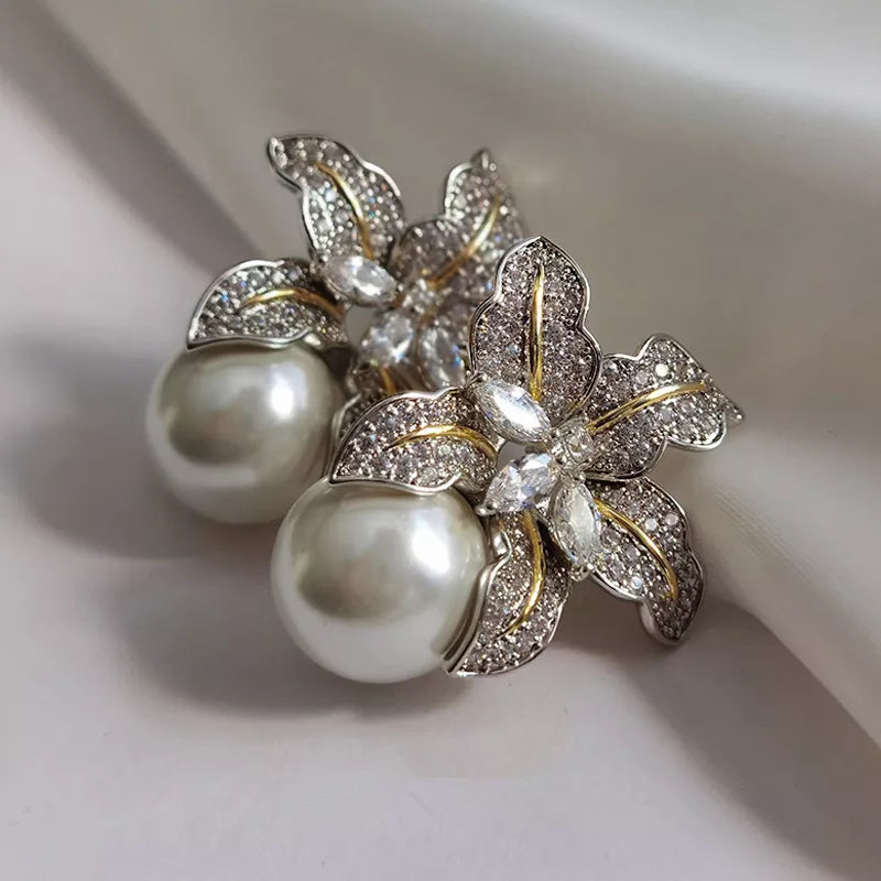 Boucles d’Oreilles Perle Life en Argent 925 Serties de Zirconium