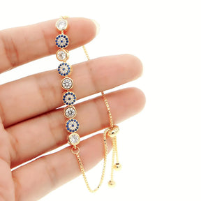 Bracelet Œil Grec Sertie de Cristaux