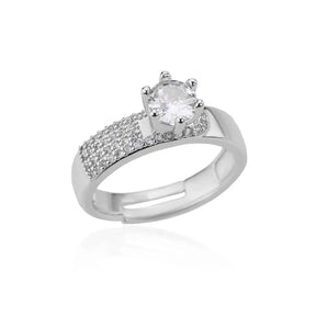 Bague Ajustable Luxueuse avec Pierre de Zirconium