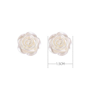 Boucles d’Oreilles Rose Blanche Luxy