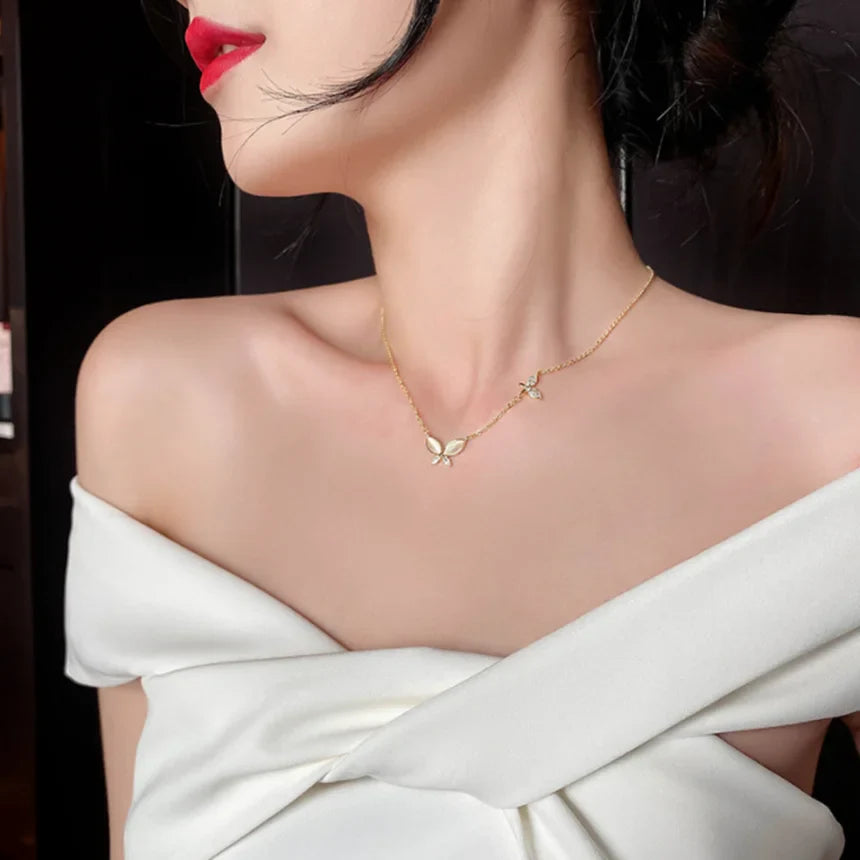 Collier Double Papillon