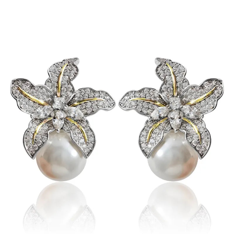 Boucles d’Oreilles Perle Life en Argent 925 Serties de Zirconium