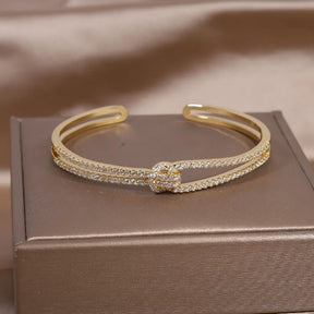 Bracelet Entrelacé Sertie de Zircon