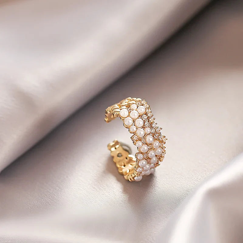 Bague Ajustable Perlée 18K