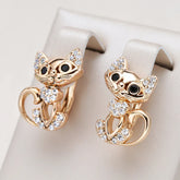 Boucle d’Oreille Chaton avec Zircone