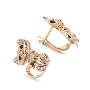 Boucle d’Oreille Chaton avec Zircone