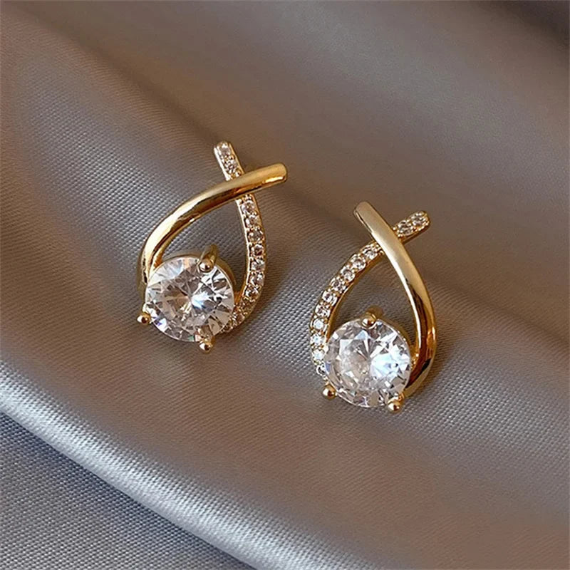 Boucles d’Oreilles Goutte Serties de Zirconium