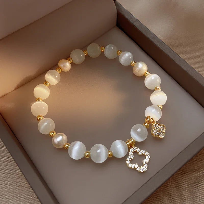Bracelet Perles Incrustées de Zirconium