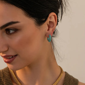 Boucles d’Oreilles Turquoise en Or 18K